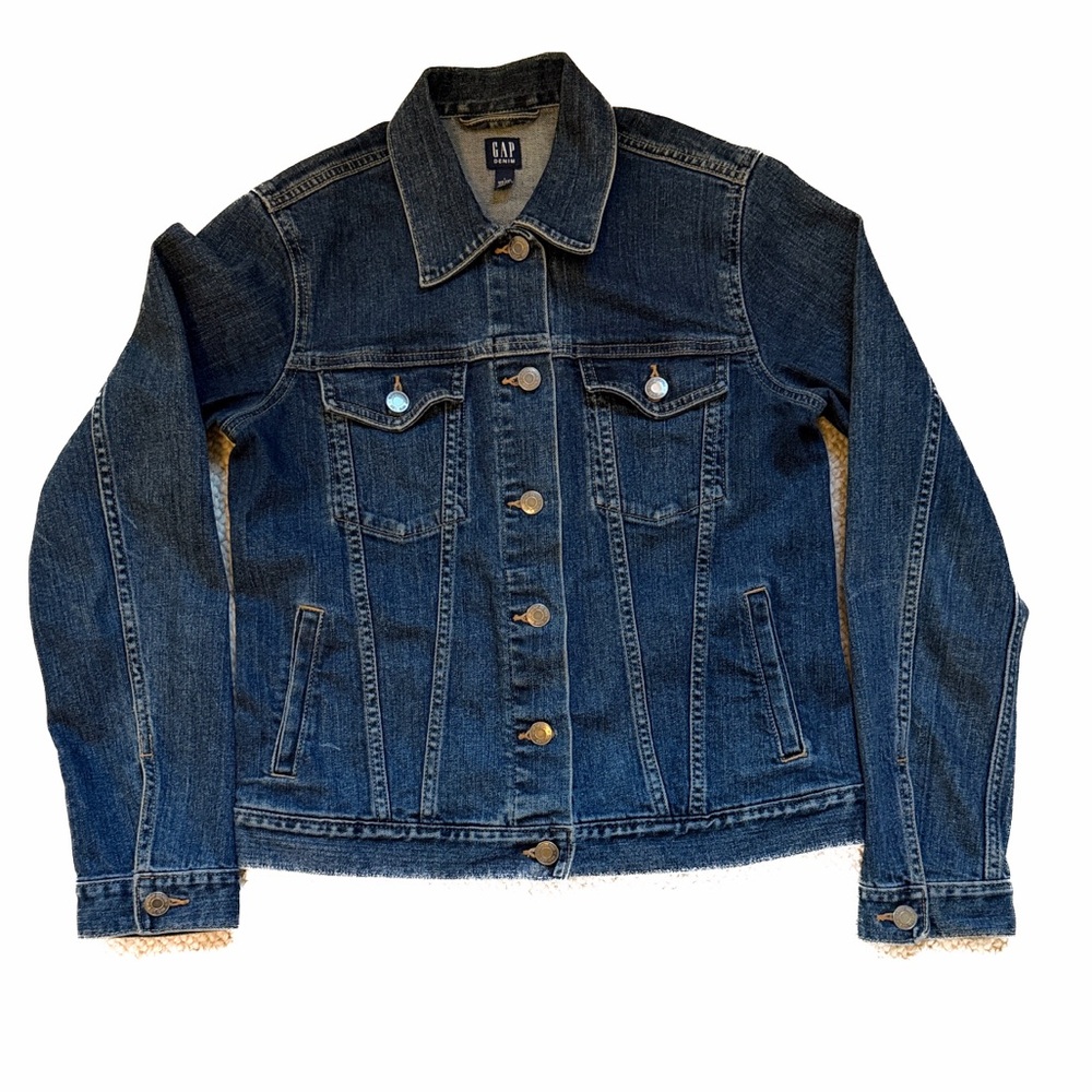 GAP Denim Trucker Jacket Women S Dark Wash Classic Jean Jacket Casual
